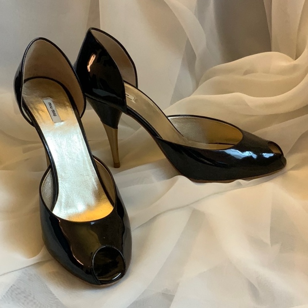 Miu Miu Metallic D’Orsay Heels